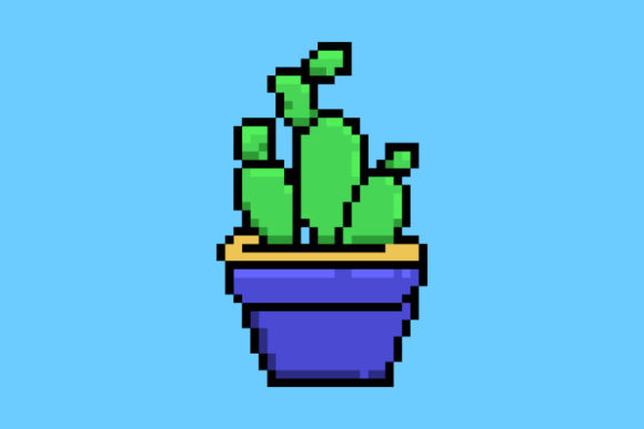 Download Pixel Art Cactus Design Vector Isolated - Cactus design Collection