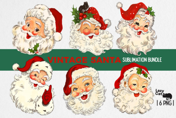 Download Vintage Santa Sublimation Bundle - Vintage Collection
