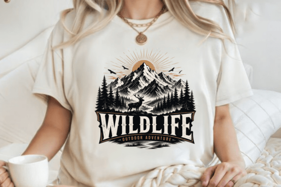Download Vintage Wildlife Mountain Adventure PNG - Vintage Collection