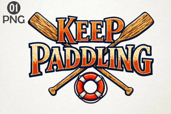 Download Keep Paddling Vintage Summer PNG Design - Vintage Collection
