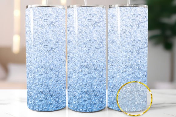 Download Light Blue Glitter Tumbler Wrap Ombre - Premium Resources