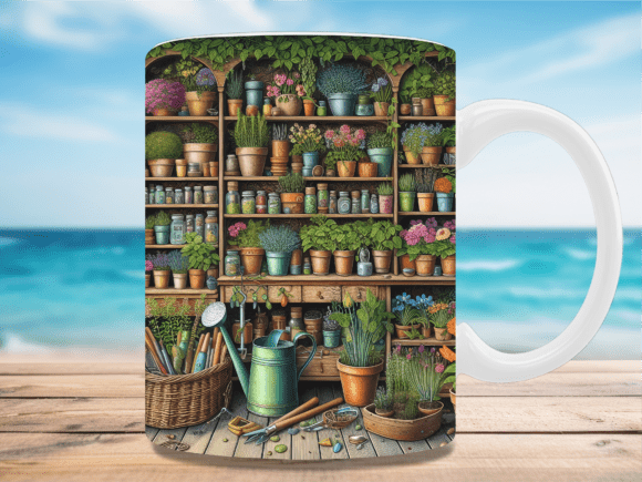 Download Vintage Herb Garden Shelf Mug Wrap - Vintage Collection